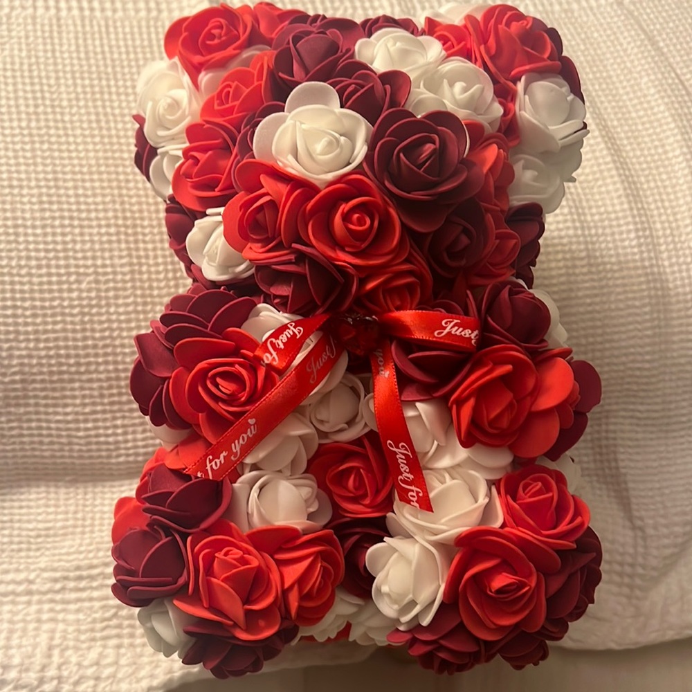 NWT Valentines Rose Bear red/vine/white